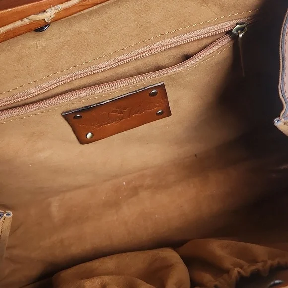 Patricia Nash Spring Wicker Marcianise Satchel/Crossbody & Dust Bag - Picture 9 of 13